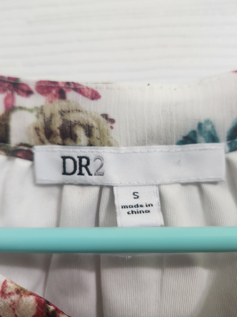 Floral Maxi Dress in White with Pink & Green Blooms - Picture 2 of 6